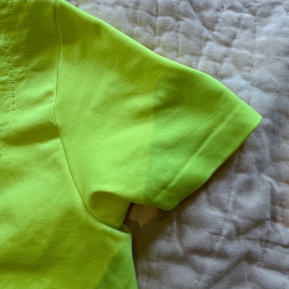 Nike Pro Dri-Fit Running Neon Long Yellow Stretch Athletic Top w Vents L Women - Picture 8 of 10